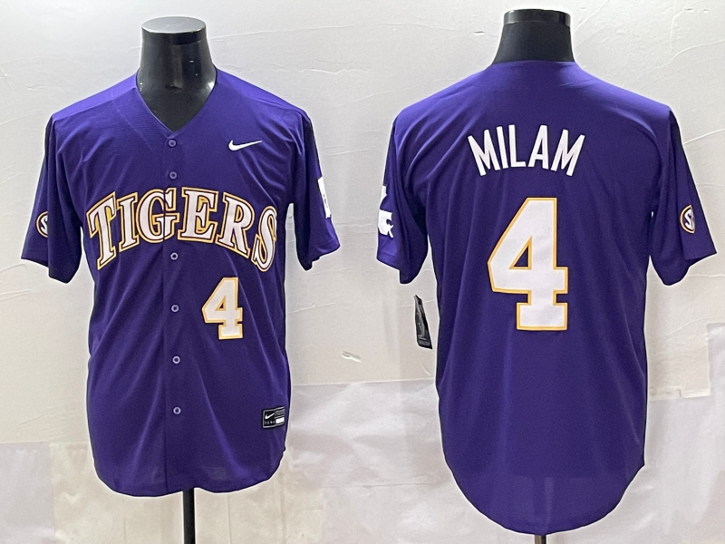 Men's LSU Tigers Steven Milam #4 Purple Jersey
